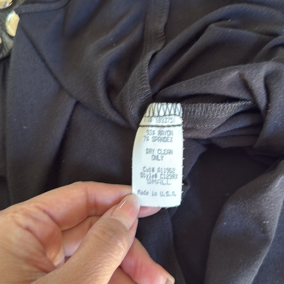 NEW SKY Brand Top Leather & Silver Metal Trim Y2K Black - Picture 7 of 8